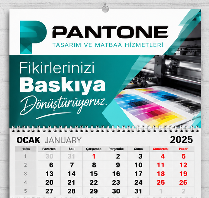 pantone-duvar takvimi | PANTONE Matbaa Gemici Takvimi / Duvar Takvimi 31x48cm | PANTONE Matbaa